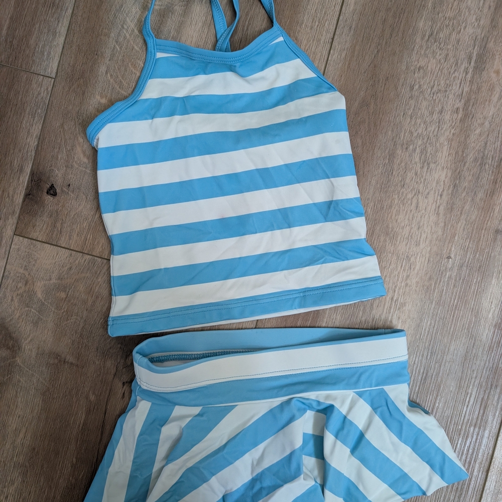 Blue and White Striped Tankini Set - Picture 2 of 2